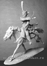 Сборная миниатюра из смолы Обер-офицер конно-егерских армейских полков, Россия 1813-14, 54 мм, Chronos miniatures - фото
