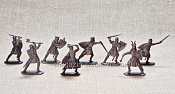 Солдатики из пластика Тевтонский орден. Пешие рыцари, 54 мм (8 шт, пластик, антрацит) Воины и битвы - фото