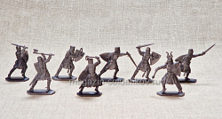 Солдатики из пластика Тевтонский орден. Пешие рыцари, 54 мм (8 шт, пластик, антрацит) Воины и битвы