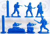 Солдатики из пластика Нарушители. Серия «Граница», 54 мм (6+2 шт, цвет-синий, б/к), Воины и битвы - фото
