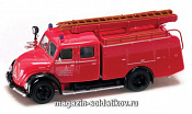 Масштабная модель в сборе и окраске Пожарная машина «Magirus-Deutz Mercur TLF16» 1961 г., 1/43 Yat Ming - фото