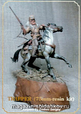 Сборная миниатюра из смолы Конный охотник, 75 мм, AuthorSculpt - фото