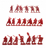 Солдатики из пластика Игровой состав. Тевтобург: Римские легионеры (12+8 шт, вишневый) 52 мм, Солдатики ЛАД - фото