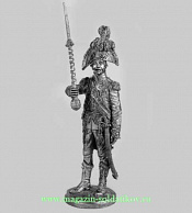 Миниатюра из олова Тамбур-мажор оркестра 1-го полка гвардейских гренадер, 1805 г., 54 мм, Россия - фото