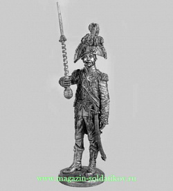 Миниатюра из олова Тамбур-мажор оркестра 1-го полка гвардейских гренадер, 1805 г., 54 мм, Россия