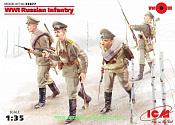Сборная модель из пластика Пехота Российской императорской армии 1МВ (4 фигуры) (1/35) ICM - фото