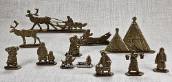 Биармия. Мирные жители (12 шт, бронза, пластик), 54 мм, Воины и битвы