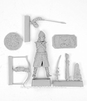 Сборная миниатюра из смолы Пеший монгол, стреляющий из лука. Куликовская битва 1380 г. (54мм), Три богатыря - фото
