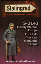Сборная миниатюра из смолы Пожилая женщина 1/35, Stalingrad - фото