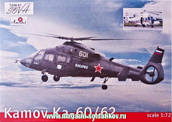 Сборная модель из пластика Камов Ка-60/Ka-62 Советский вертолет Amodel (1/72)