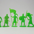 Солдатики из пластика Пешие половцы 54 мм (8 шт, зеленый цвет, в кор), Воины и битвы
