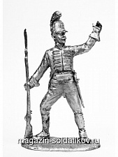 Миниатюра из олова РТ унтер офицер мушкетерского полка герцогства Баден. 1806-08 гг. 54 мм, Ратник - фото