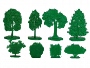 Солдатики из пластика Деревья и кусты, Лето 1, ярко-зеленый, Воины и битвы - фото