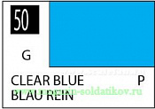 Краска художественная 10 мл. прозрачная синяя, глянцевая, Mr. Hobby. Краски, химия, инструменты - фото