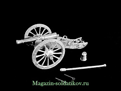 Миниатюра из металла Французская 6-фунтовая пушка, Наполеоника, 28 мм, Berliner Zinnfiguren