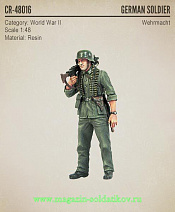 Сборная миниатюра из смолы CR 48016 Немецкий солдат, Вторая мировая война 1:48, Corsar Rex - фото