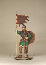 Миниатюра в росписи Викинг со знаменем («ворон»), 9-10 вв., 54 мм, Сибирский партизан. - фото