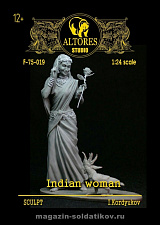 Сборная миниатюра из смолы Индийская женщина, 75 мм, Altores studio, - фото