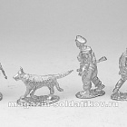 Сборные фигуры из металла Войска НКВД (набор из 5 фигур+собака), 28 мм, Кордегардия (Москва)/TRIZUB (Украина)