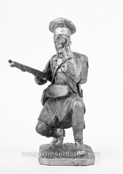 Миниатюра из олова 459 РТ Лифляндский стрелок, 1812 г. на колене, 54 мм, Ратник