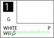 Краска художественная 10 мл. белая, глянцевая, Mr. Hobby. Краски, химия, инструменты - фото