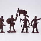 Солдатики из пластика Пешие половцы 54 мм (8 шт, шоколадный цвет, в кор), Воины и битвы