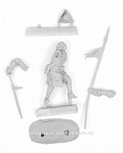 Сборная миниатюра из смолы Пеший сержант, готовящийся отбить атаку. Армия Петра I (54мм), Три богатыря - фото