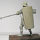 Сборная фигура из смолы Medieval infantryman 14 c, 75 mm. Mercury Models