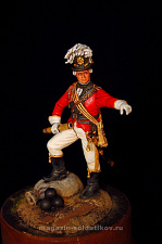 Сборная миниатюра из металла Офицер конной артиллерии, 1794 г. 1:30, Оловянный парад - фото