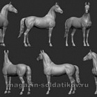 Сборная фигура из смолы Лошадь №13 - Буденновская, 75 мм Chronos Miniatures