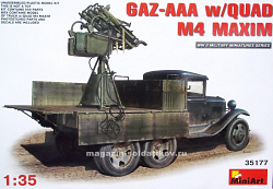 Сборная модель из пластика Грузовой астомобиль ГАЗ-ААА со счетверенным пулеметом Максим М4, MiniArt (1/35)