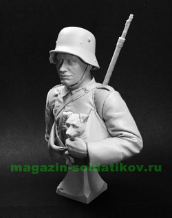 Сборная миниатюра из смолы Германский штурмовик 1916-18 гг., 200 мм Chronos Miniatures