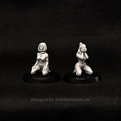 slave-knee - 2 slavegirls kneeling (2 models) 28 mm, Brother Vinni`s - фото