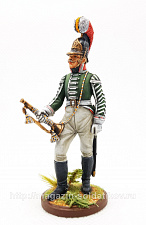 Миниатюра из олова Штаб-трубач драгунского полка, 1803-1806 гг, 54 мм, Студия Большой полка - фото