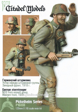 Сборная фигура из смолы Германский унтер-офицер штурмовой группы, Западный фронт 1918 г., 1:16, Citadel Models