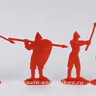 Солдатики из пластика Армии и битвы: войско Гарольда Годвинсона (12 шт, красный) 52 мм, Солдатики ЛАД