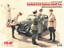 Сборная модель из пластика Kadett K38 седан, с германской дорожной полицией (1/35) ICM