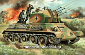 Сборная модель из пластика Трофейный зенитный танк Flakpanzer T-34 UM (1/72) - фото