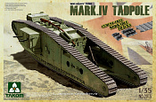 Сборная модель из пластика Тяжелый танк Mark IV «Самец» с минометом ссзади ПМВ 1/35 Takom - фото