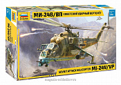 Сборная модель из пластика Российский ударный вертолет «Ми-24 В/ВП» (1/48) Звезда - фото