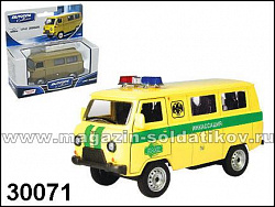 Масштабная модель в сборе и окраске УАЗ-39625 (бескапотный кузов), Инкассация, 1:43, Autotime