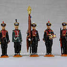 Солдатики из металла окрашенные Лейб-Гвардии 1-й Стрелковый Его Величества полк 1914, набор 5 шт, 1:32, Гвардейскiй поход