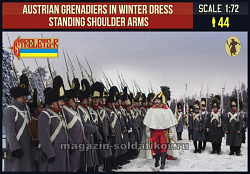 Солдатики из пластика Austrian Grenadiers in Winter Dress Standing Shoulder Arms, (1/72) Strelets