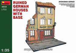 Сборная модель из пластика Разрушенные немецкие дома с основанием MiniArt (1/35)