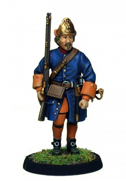 Сборная миниатюра из металла Гренадер. Гвардия. Голландия. 1701 г (40 мм) Драбант