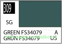 Краска художественная 10 мл. зеленая FS34079, полуглянцевая, Mr. Hobby