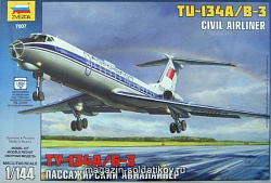 Сборная модель из пластика Авиалайнер «Ту-134 А/Б-3» (1/144) Звезда