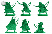 Солдатики из смолы Лучники Армландии (6 шт, цвет - зеленый, пластик, б/к), Воины и битвы - фото