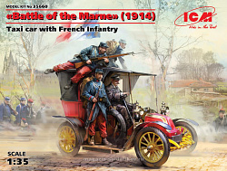 Сборная модель из пластика «Битва на Марне» (1914 г.), Автомобиль такси с французской пехотой (1/35) ICM