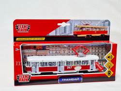 Трамвай красный, 18 см, Технопарк